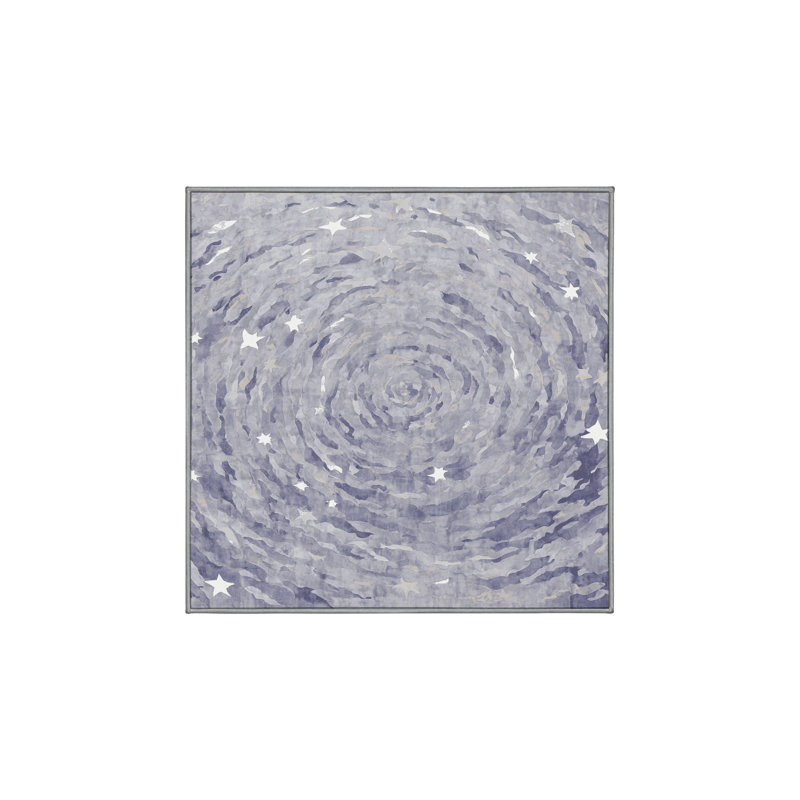 Machine Washable Gray Area Rug, Square 8'