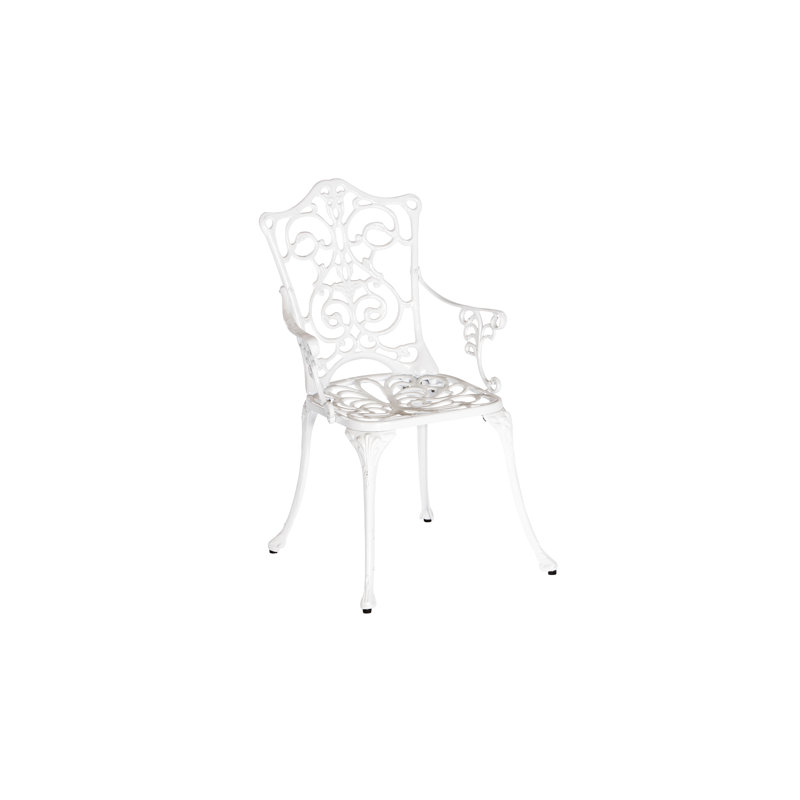 Vanegas Outdoor Patio Dining Armchair, White
