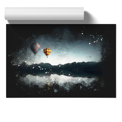 Hot Air Balloons Paint Splash - Frameless Print