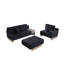 Repose-pieds modulaire réversible en velours noir avec compartiment de rangement, tiroir, ports USB et prises de recharge Bonemp Memphis