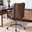 Chaise de bureau ergonomique pivotante en similicuir avec dossier en bois de noyer-499707208