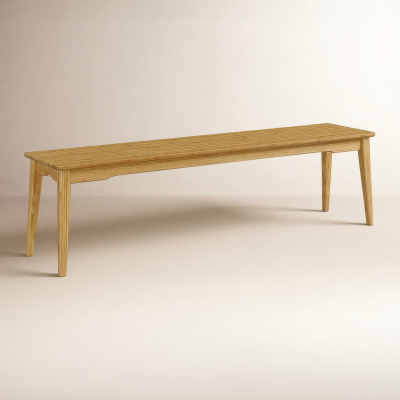 Banc en bois massif Lacey, Caramélisé, H 17,5 po x l 64 po x P 14 po