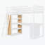 Lit moderne avec échelle, tablettes et bureau