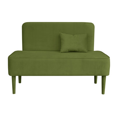 Pastel Polyester Blend and Velvet Upholstered Bench