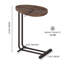 Table d'appoint en forme de C 2 pièces, table de bout en C pour canapé et table de chevet, tables d'appoint Couch, table de bout en C en bois avec glissière en métal pour le salon de la chambre à coucher-1279835536