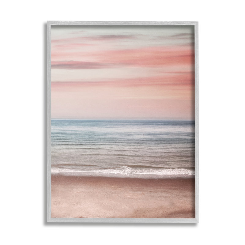 «Ba-073», reproduction encadrée de «Pastel Shore Sunset on Canvas» par Lil 'Rue, Estampe numérique Farmhouse