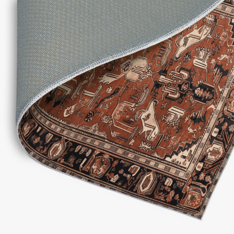 Persian Brown Indoor and Outdoor Area Rug, Rectangle 2' x 3'
