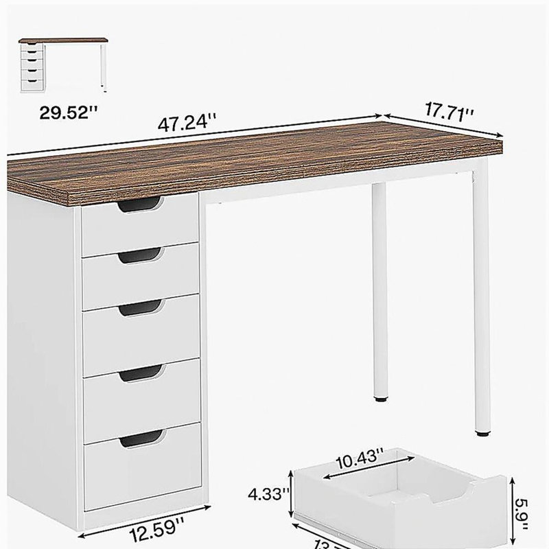 Poste de travail, bureau d'ordinateur, bureau d'écriture, bureau, Brun