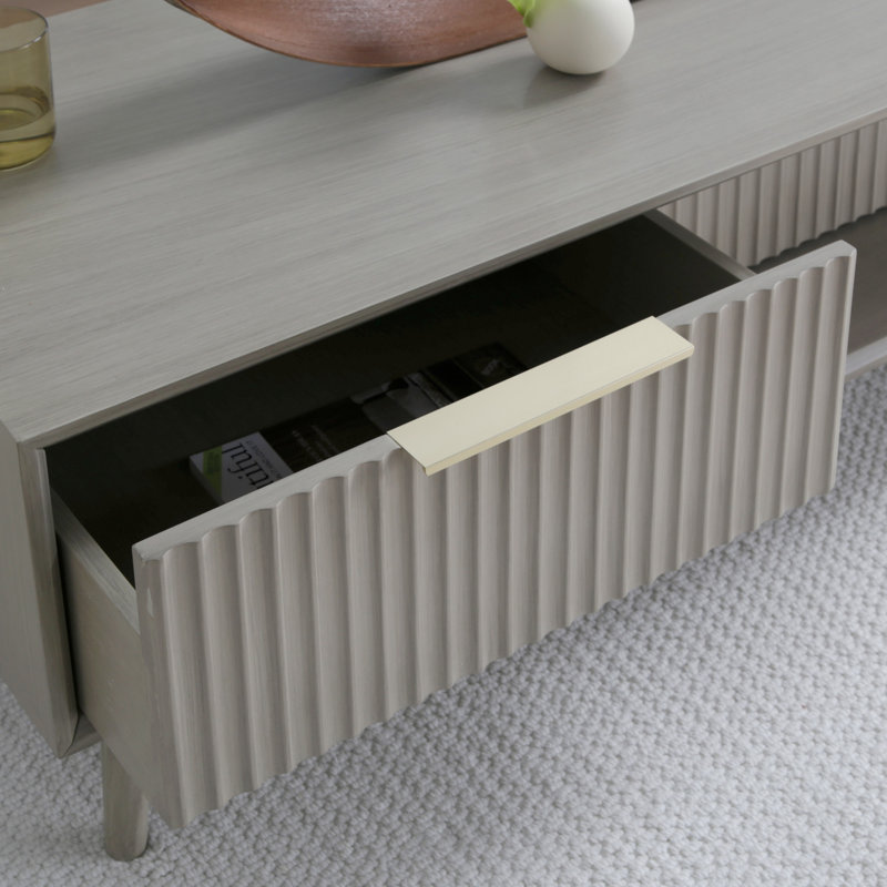 Four Leg Coffee Table with Storage, Grey