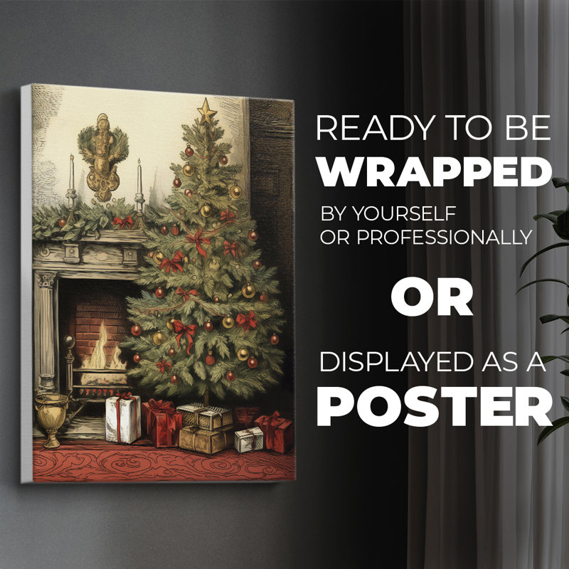 Christmas Holiday Art DVII - Impression sur toile seulement - NON-CADRE, H 12 po x l 8 po