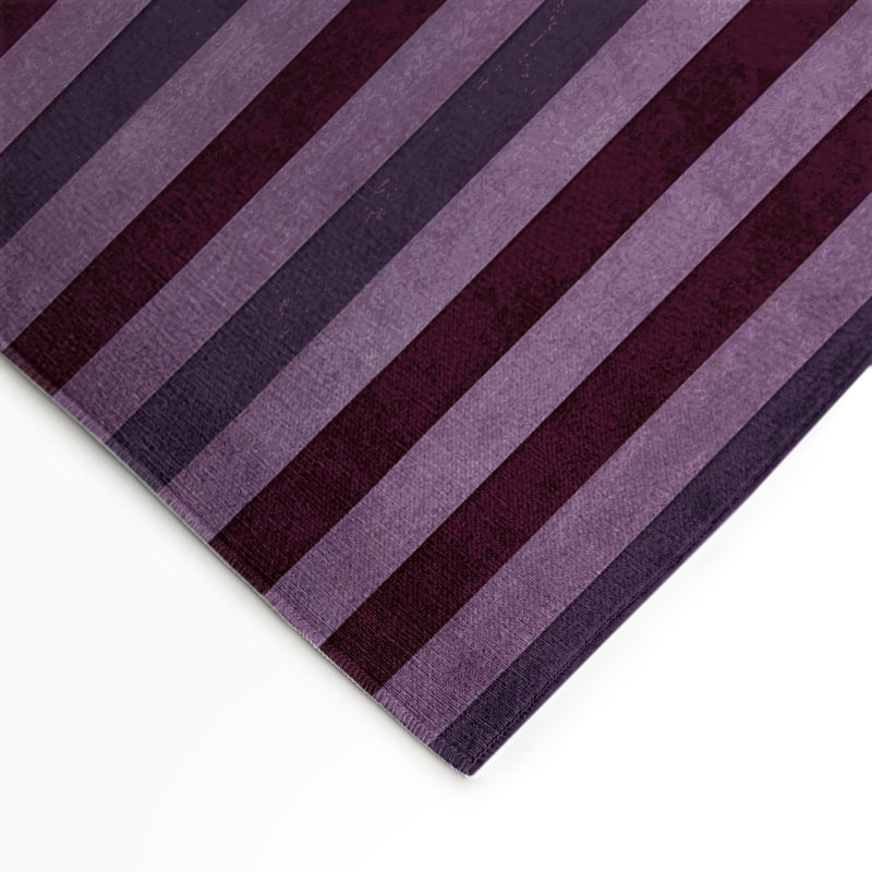 Tapis intérieur / extérieur mauve HorizontalStripes, Rectangle 9 pi x 12 pi