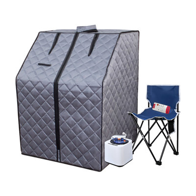 Tente de sauna portative pleine grandeur avec générateur de vapeur 2L 1000W et chaise