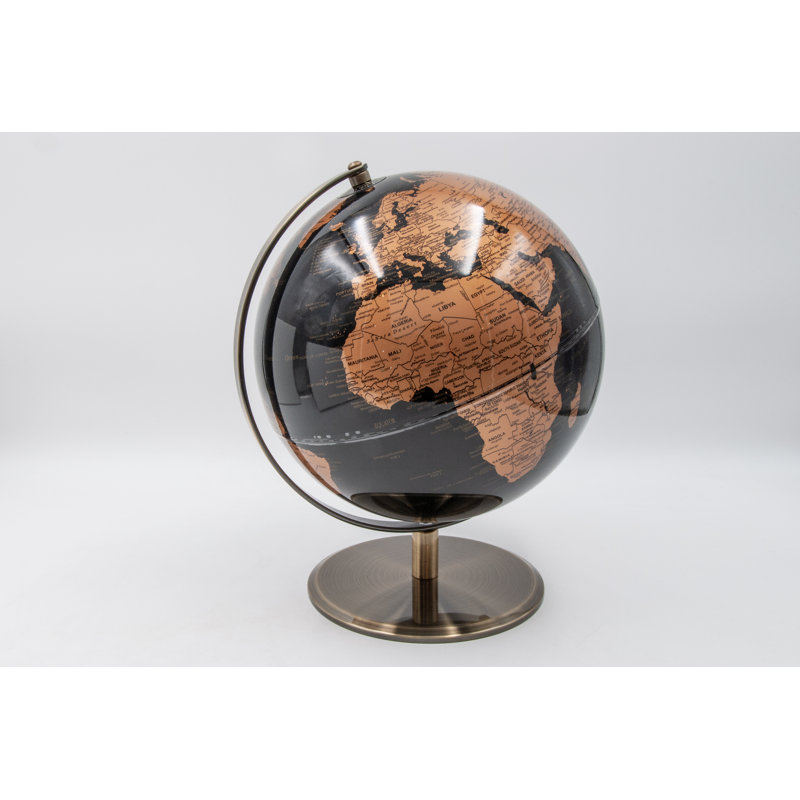 Tabletop Globe, 31cm H x 25cm W x 25cm D, Copper, Black/Bronze