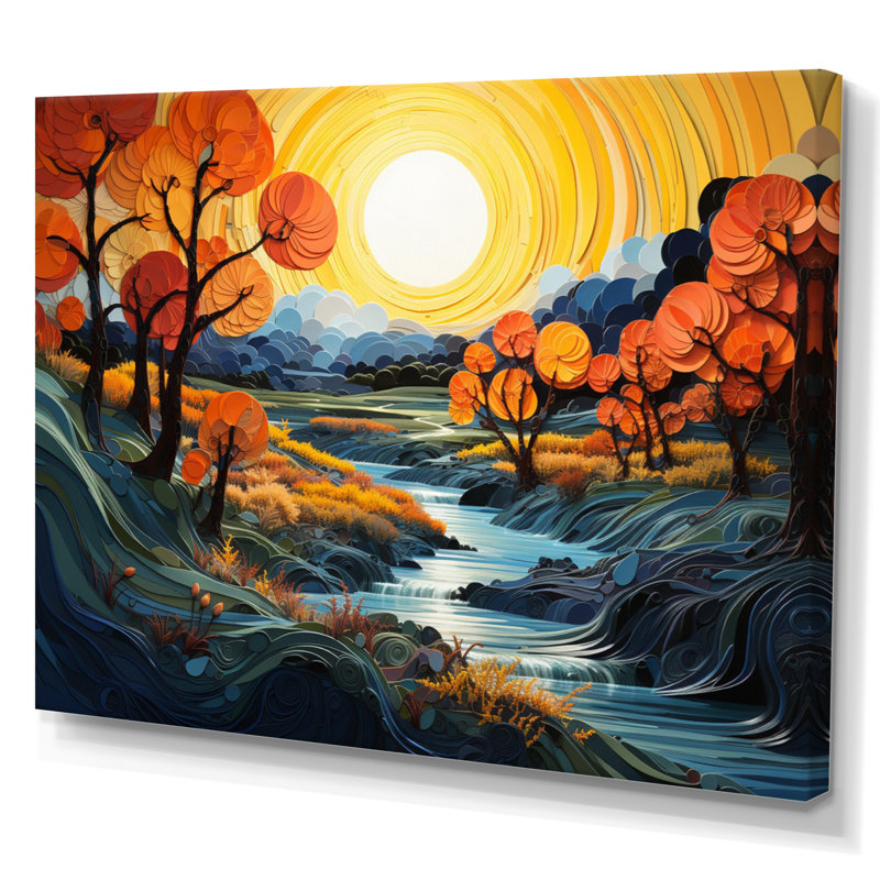 " River Azure Bold II ", 30" H x 40" W x 1.5" D, Wrapped Canvas