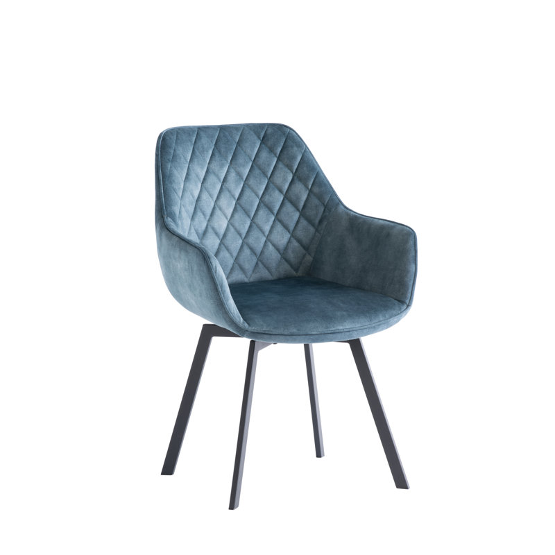 45cm H Velvet Upholstered Side Chair, Teal