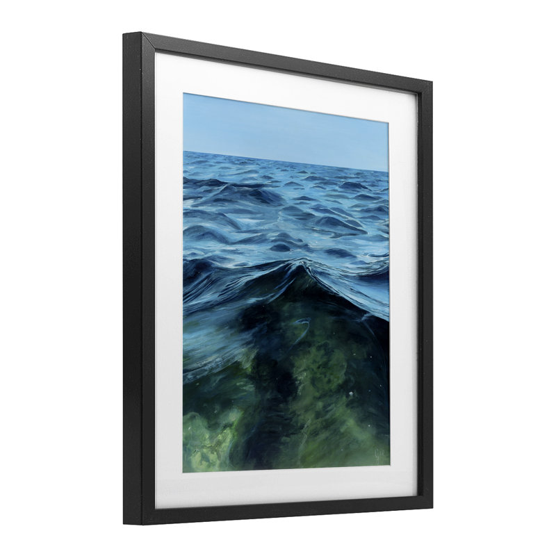 Moment Of Peace Sea Waves, reproduction encadrée sous verre, conception de Georgie Harrison, H 16 po x l 13 po