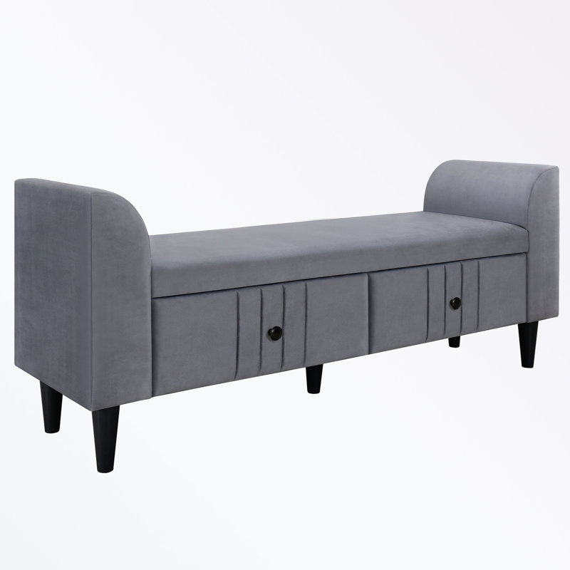 Banc de rangement Edriana, Gris