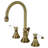 Kingston Brass Bel-Air Two-Handle 3-Hole Deck Mount Widespread Bathroom Faucet with Brass Pop-Up Drain-58848827
