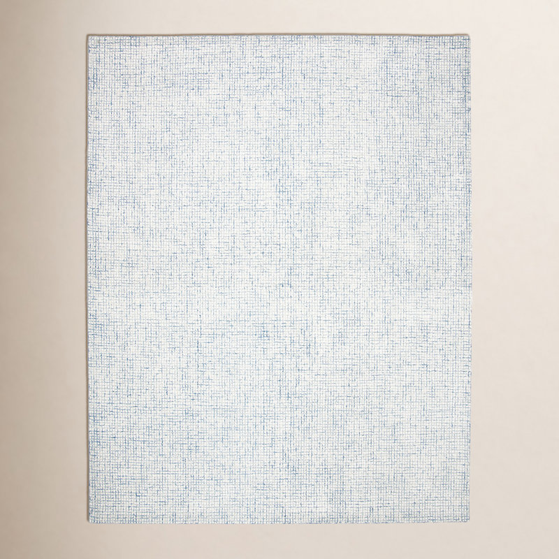 Rowe Handmade Ivory/Blue Rug, Rectangle 8' x 10'
