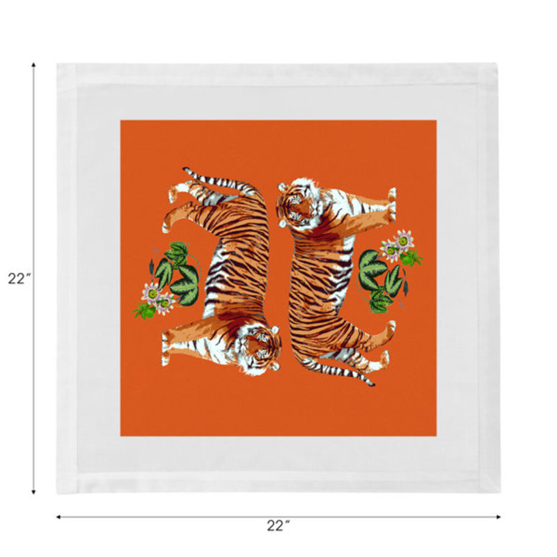 Tiger Seeing Double Cotton Sateen Dinner Napkins