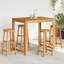 Ensemble de 2 tabourets de bar vidaXL, en bois d'acacia massif, de style campagnard rustique, avec chaises à hauteur de comptoir pour îlot de cuisine, intérieur et extérieur, 13,4 x 13,4 x 29,9 pouces