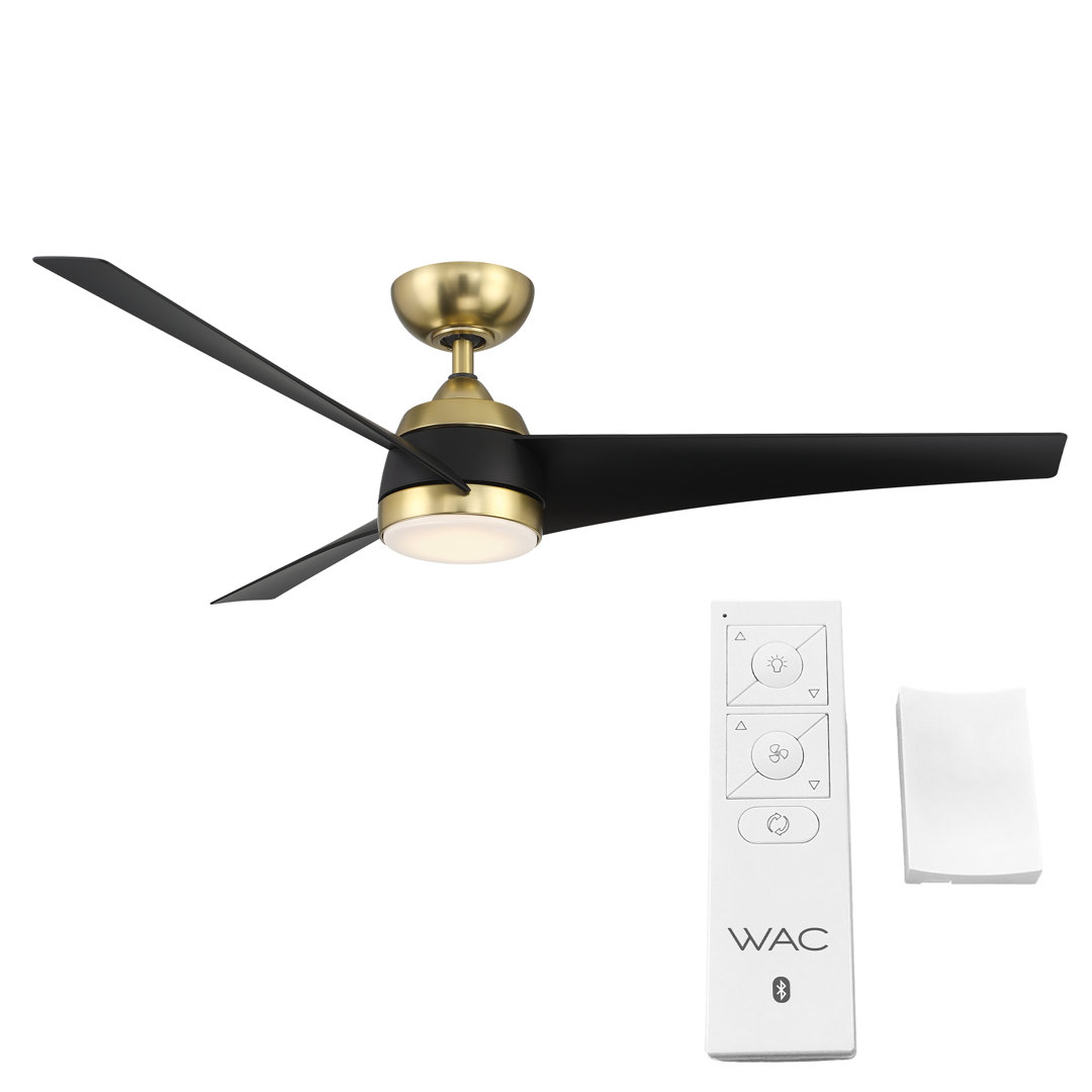 56" Sonoma 3 - Blade Outdoor/Indoor Smart Propeller Ceiling Fan with Remote Control and LED Light Kit Included, Works With Google Assistant, Amazon Alexa, Samsung Smart Things WAC Limited Fans 