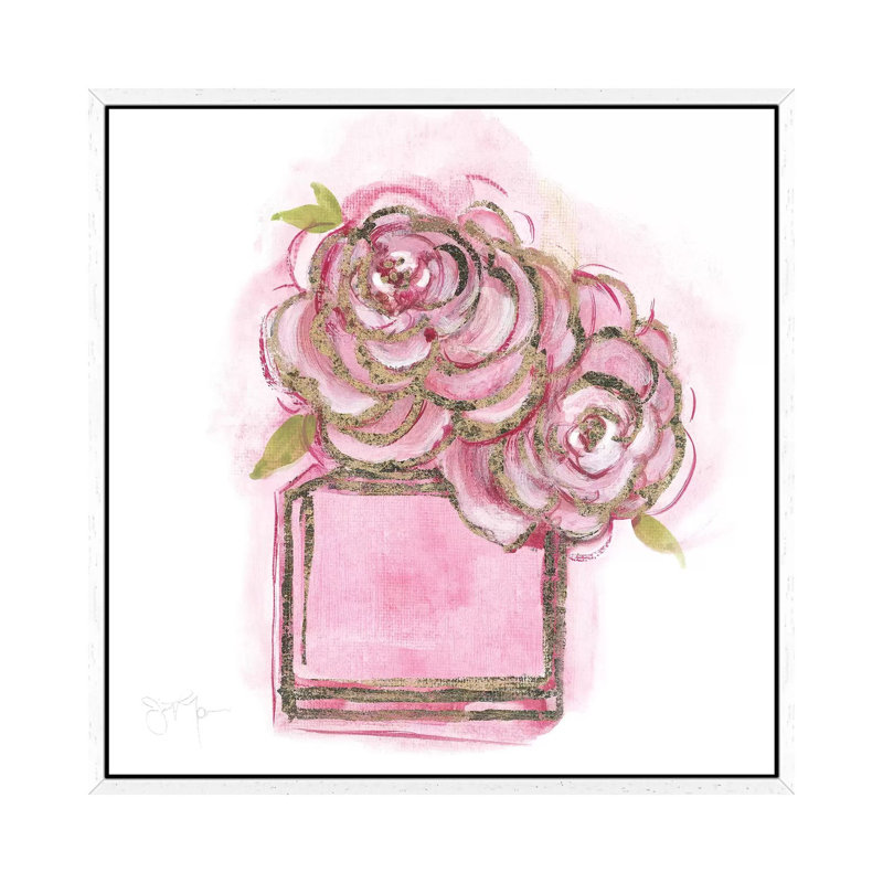 Golden Perfume II - Print on Canvas, 45.72 cm H x 45.72 cm W, White Framed