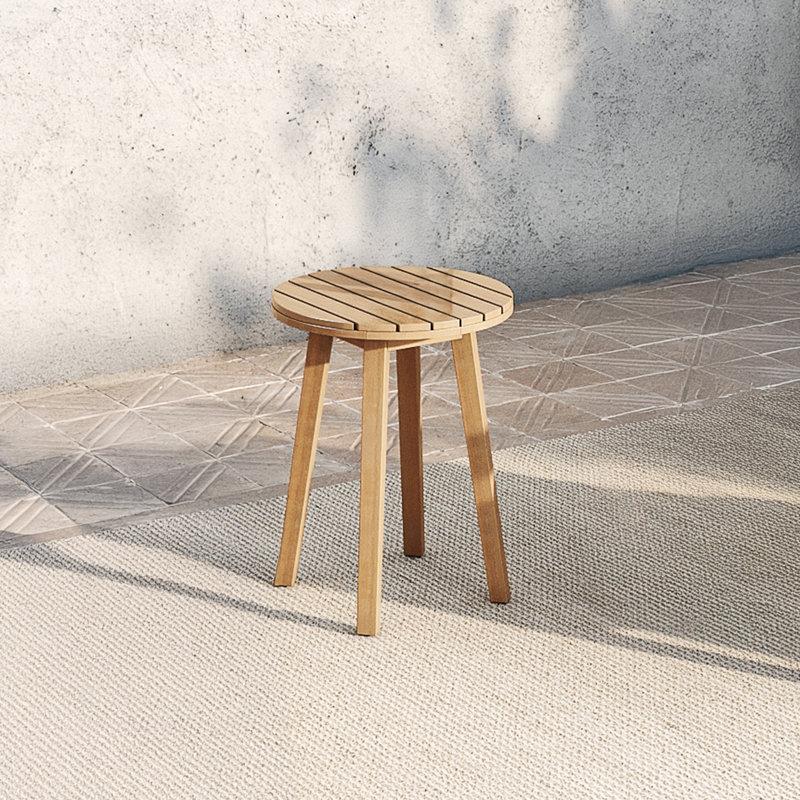 Table de bout en bois d'acacia massif Pablo, brun naturel