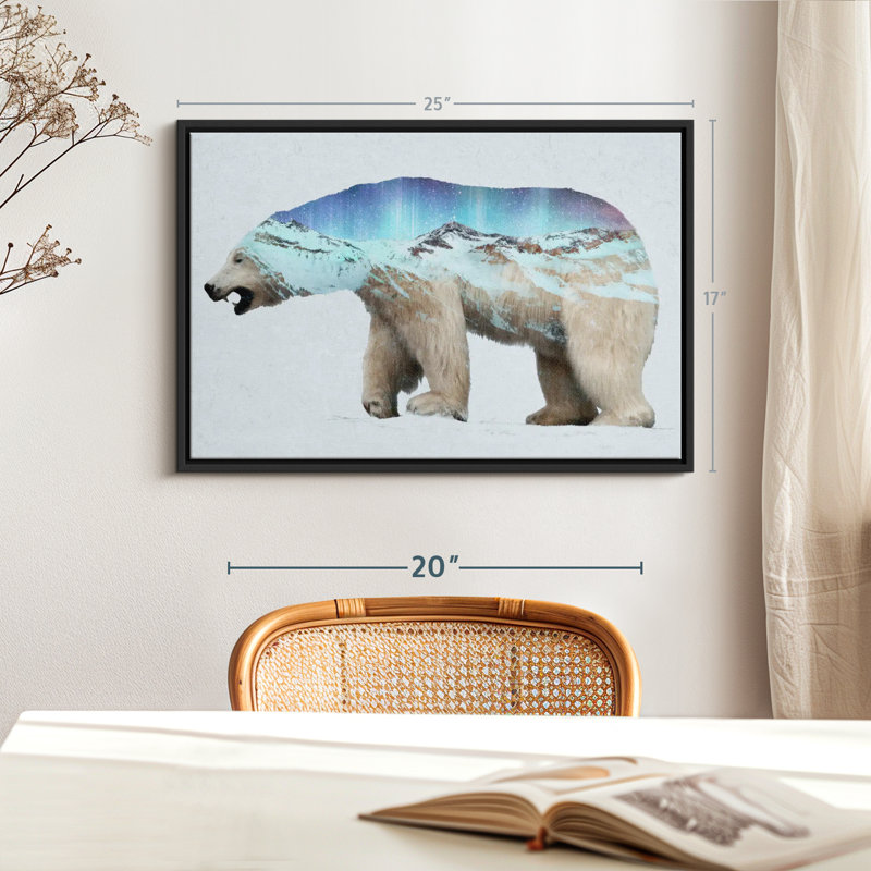 L'ours polaire arctique, reproduction sur toile, H 17 po x l 25 po