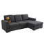 96 Inch Linen L Shaped Sleeper Sofa Bed, Storage & Thick Armrest, Tufted Oversized Couch-460737921