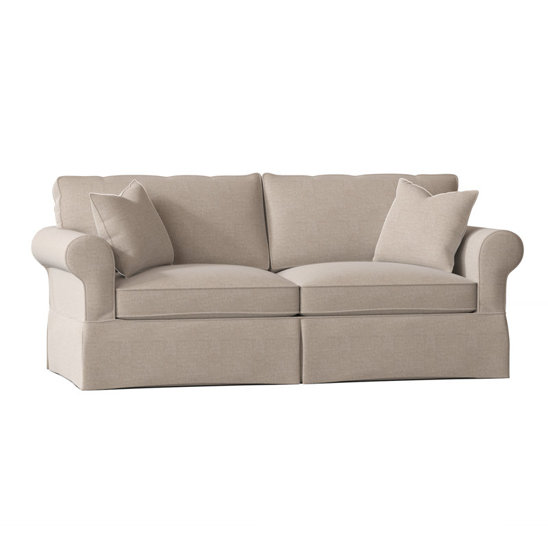 Lit-couchette à accoudoirs arrondis avec coussins réversibles de 84 po Kingsbridge, Galet Macarena, Ardoise Peyton