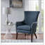 Fauteuil en tissu bleu foncé à 4 pieds
