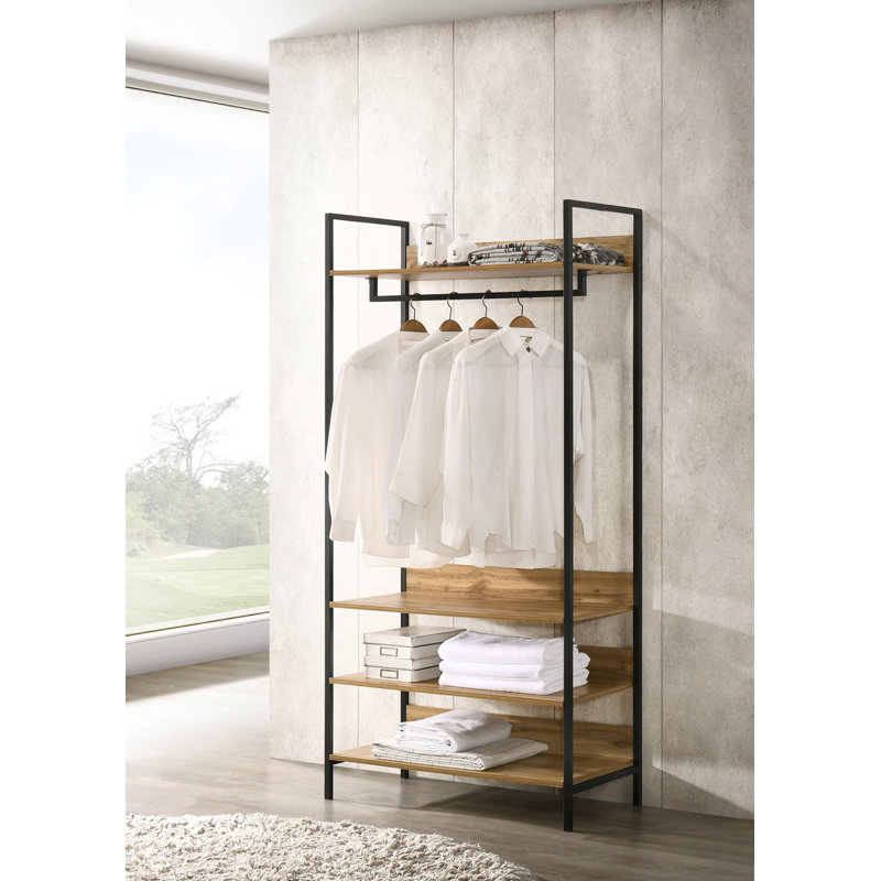 Zaira Manufactured Wood Wardrobe, 180 cm H x 83.8 cm W x 40 cm D, Oak