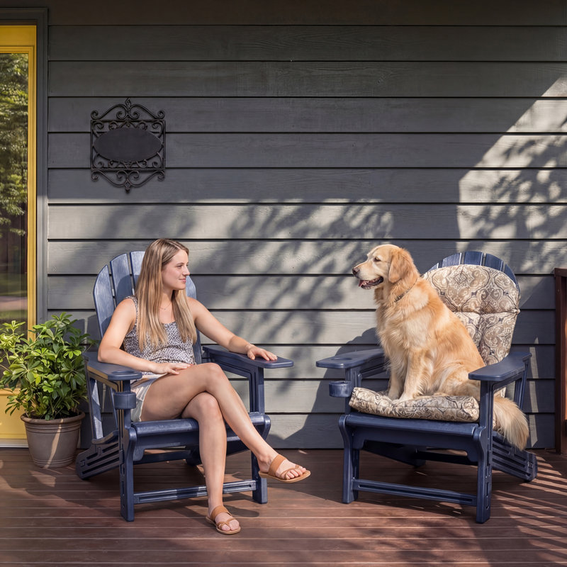 HDPE Folding Adirondack Chair, Blue