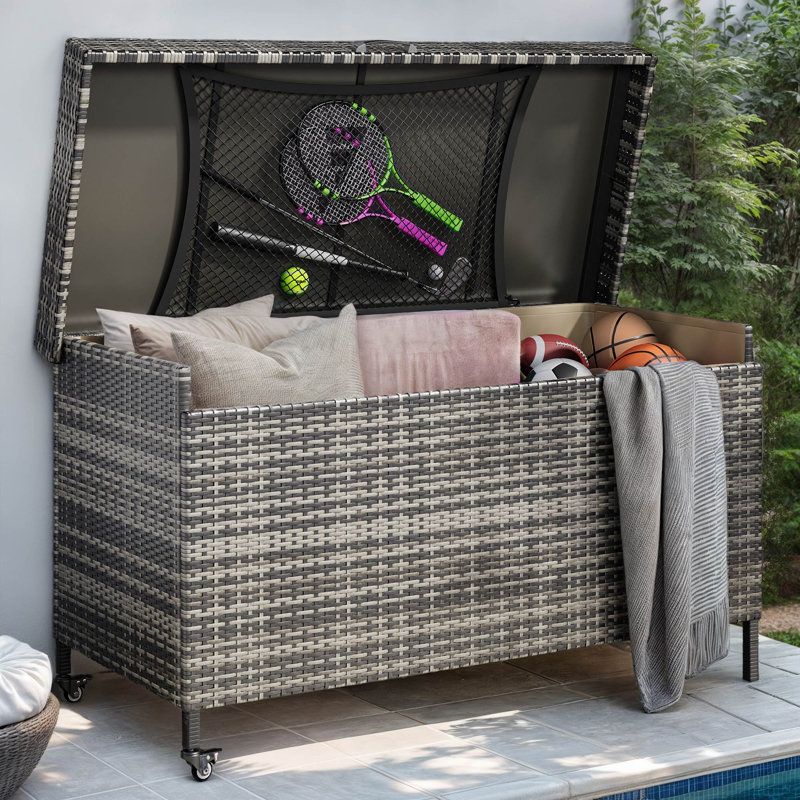 Edrosie Inc l 63,00 po boîte de rangement avec roulettes 200 gallons, Gris
