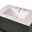Meuble-lavabo de 30 po avec lavabo en céramique et tiroirs pleine extension, glissières de tiroir à fermeture en douceur, conception cannelée, -115898873