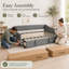 Daybed 90x190 cm, Pull-Out Sofa Bed Converts to Double Bed 180x190 cm, Velvet Upholstered with Slatted Frame, Grey