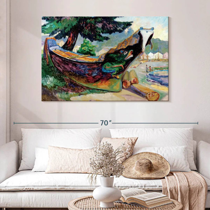 Mehar Indian War Canoe, 32" H x 48" W