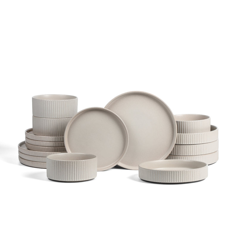 Stone Lain Haven 16-Piece Dinnerware Set Stoneware, Beige