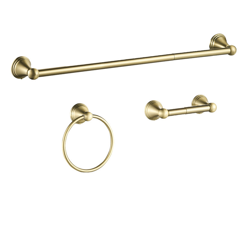 3 - Piece Bathroom Hardware Set, Light Gold