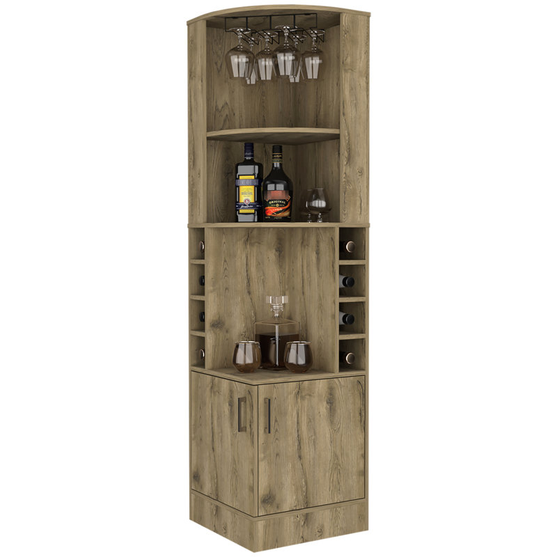 8 armoires à vin élégantes avec rangement pour boire organisé, Beige
