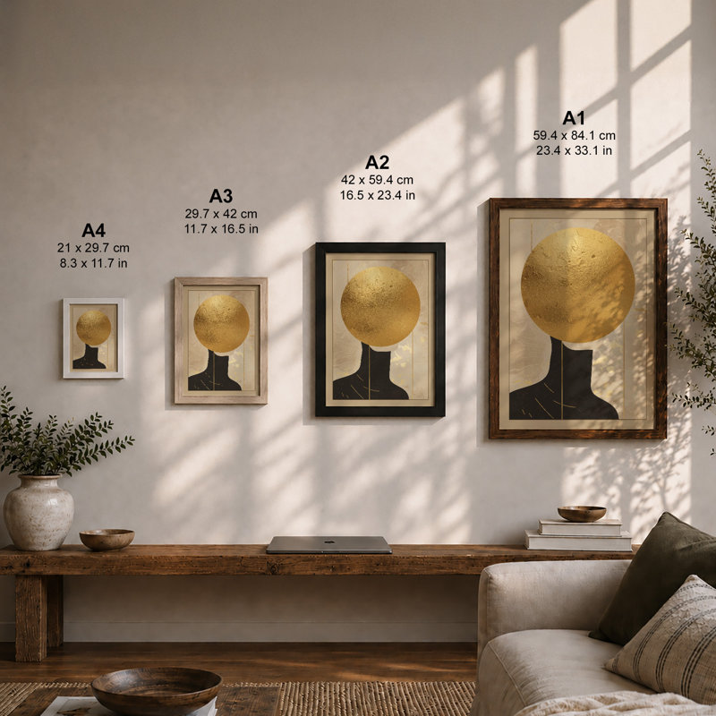 Golden Burden Modern - Framed Print, Black, A4 - 29.7 x 21.0 cm