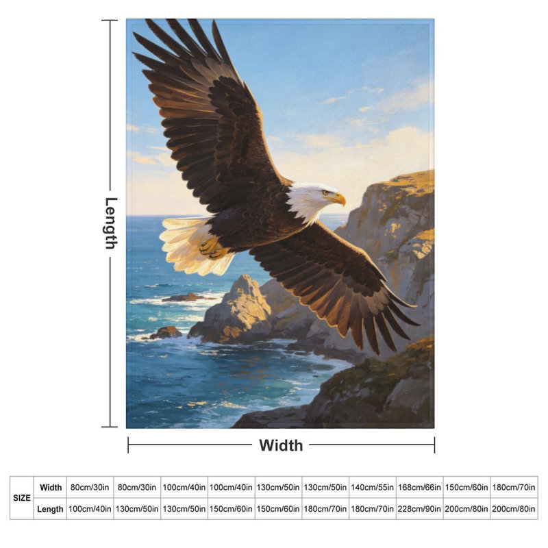 Jeté Majestic Bald Eagle, 60x80in