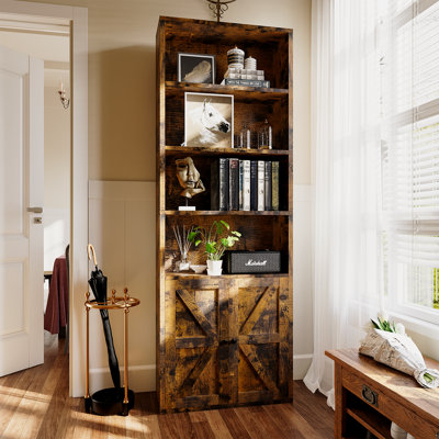 Tiranke Storage Bookcase with Door Cabinets