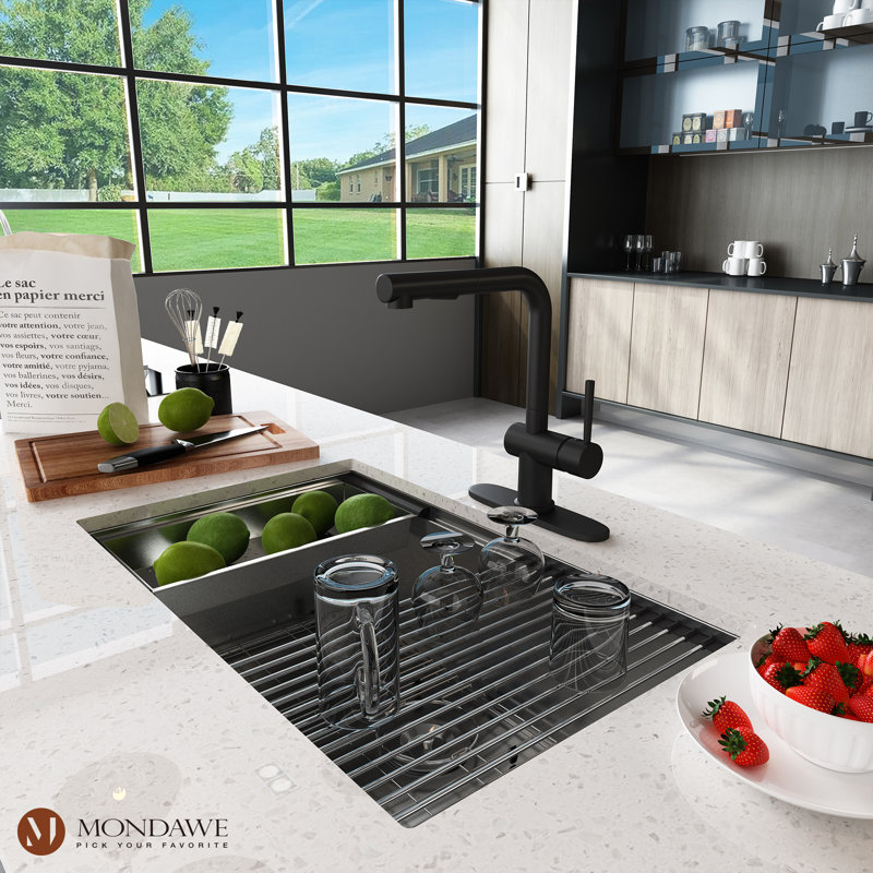 Single Bowl Stainless Steel Undermount Kitchen Sink, 10" H x 19" W x 30" L