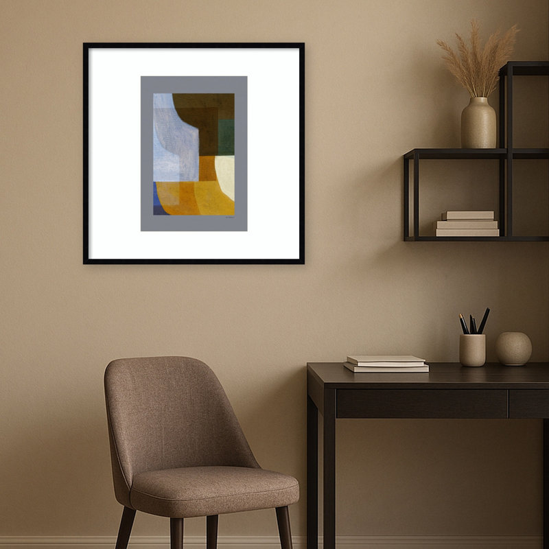 «Chalks and Shapes 8» par Mareike Bohmer, impression sur bois encadrée, 33 x 33