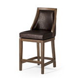 Maven Lane Vienna Stool with Vegan Leather Upholstery