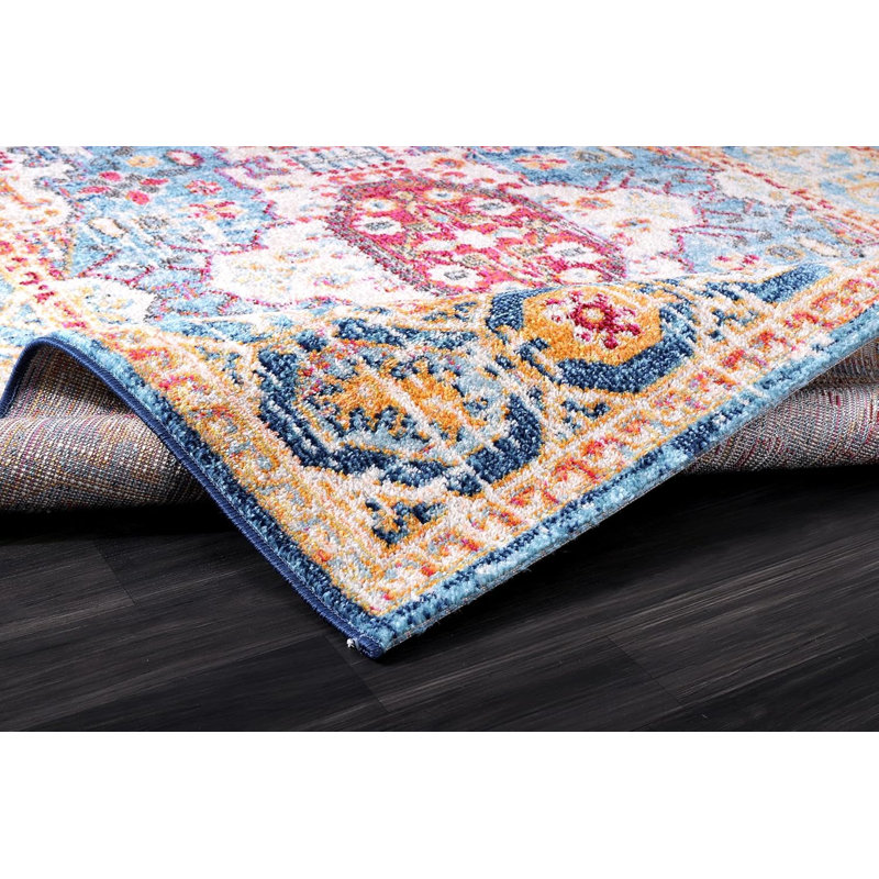 Soft Medium Pile Area Rugs Living Room Carpet Pad Oriental Vintage Rug Non Slip Entryway Rug 7664, Rectangle 80 x 150 cm
