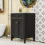Meuble-lavabo de salle de bain avec lavabo en céramique, tablette réglable, tiroir basculant et portes à fermeture en douceur-681305466
