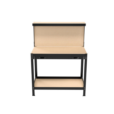 Établi 63 po avec tiroirs et table de travail d'une capacité de 300 lb pour l'acier d'atelier, imperméable, antirouille, garage robuste, bureau, construction en acier, prévention